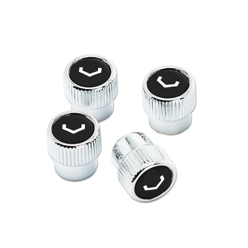 Vossen Classic V Valve Stem Cap Set - Chrome/Black
