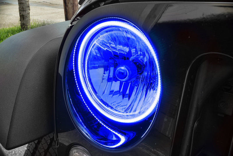 Oracle 07-17 Jeep Wrangler Surface Mount LED Headlight Halo Kit - Blue
