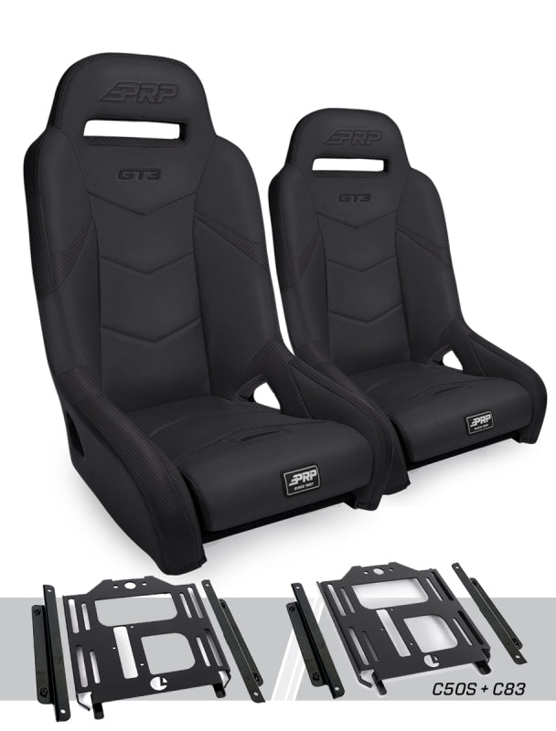 PRP Polaris RZR 570 GT3 Suspension Seats Kit (Pair) - Black