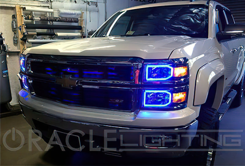 Oracle 14-15 Chevrolet Silverado LED Non Projector Headlight Halo Kit - Blue
