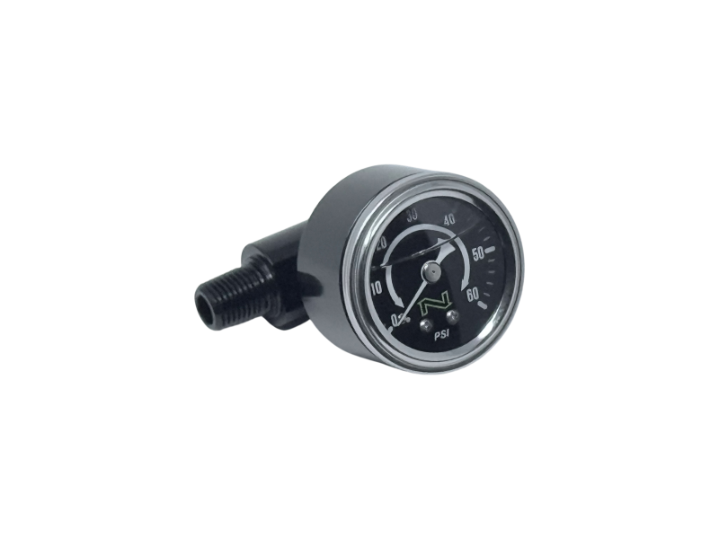 NAMZ HD Twin Cam/M8 NOS Blk Oil Pressure Gauge Kt Wht Face/Liquid Filled/Billet Aluminum Cup/Blk