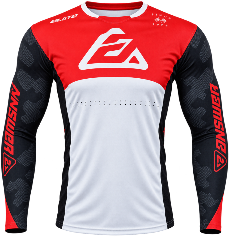 Answer LE Elite Camo Jersey Red/White/Black - Small