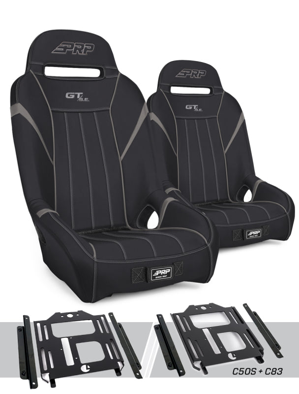 PRP Polaris RZR 570 GT/S.E. Suspension Seats Kit (Pair) - Black & Gray