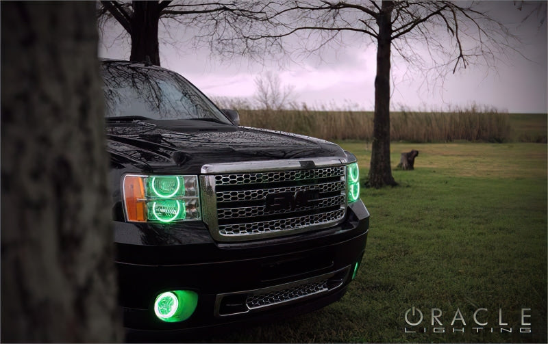 Oracle 08-13 GMC Sierra LED Round Ring Headlight Halo Kit - UV/Purple