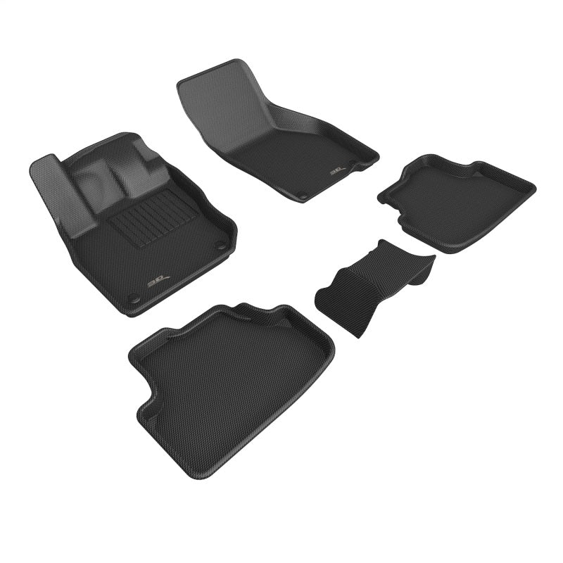 3D MAXpider 22-26 Audi A3/S3/RS3 (8Y) Sedan Kagu 1st & 2nd Row Floormat - Black