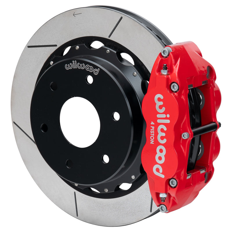 Wilwood 03-08 Audi A4 FNSL4R Rear Big Brake Kit 12.88in Slotted Rotor - Red
