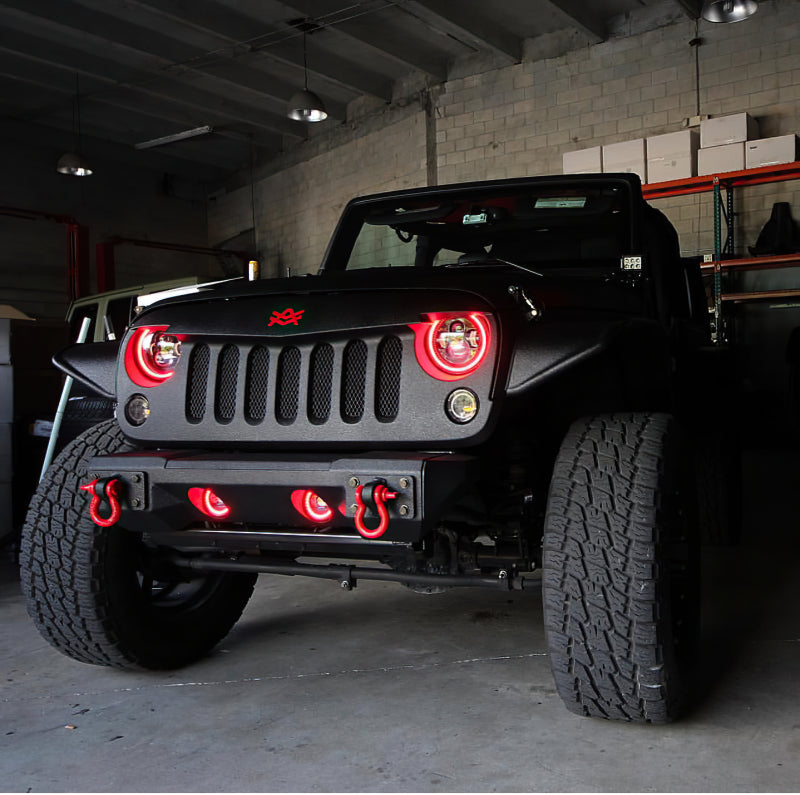 Oracle 07-17 Jeep Wrangler LED Fog Light Halo Kit - Red
