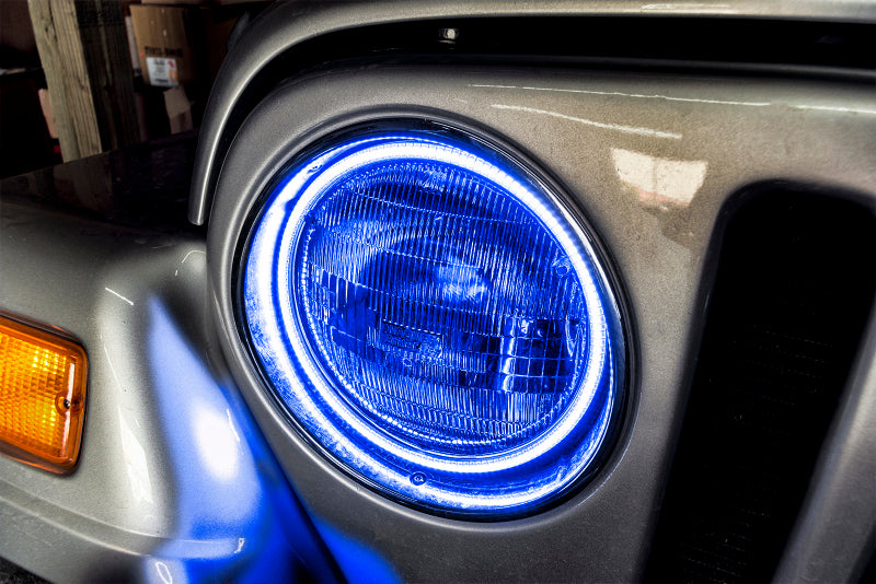 Oracle 97-06 Jeep Wrangler TJ Surface Mount LED Headlight Halo Kit - Blue