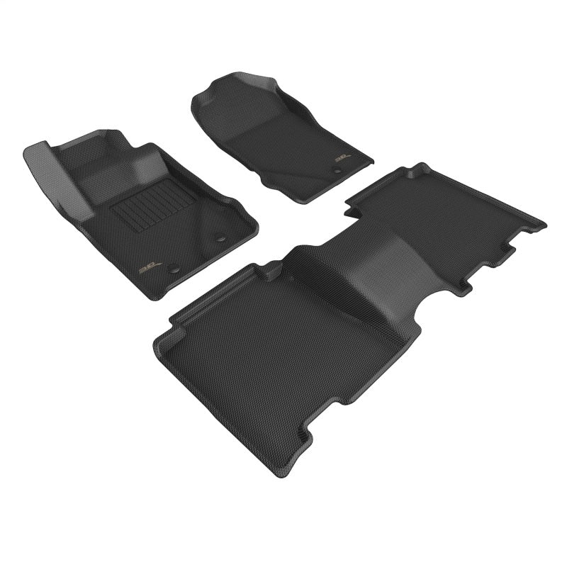 3D MAXpider 2026 Ford Bronco 4-Door (w/ Vinyl Floor) Kagu 1st & 2nd Row Floor Mat - Black (3pc)