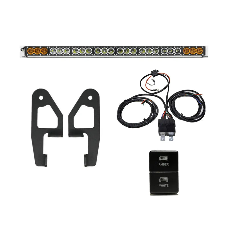 Cali Raised 10-24 Toyota 4Runner Roof Rack Front Light Bar Kit