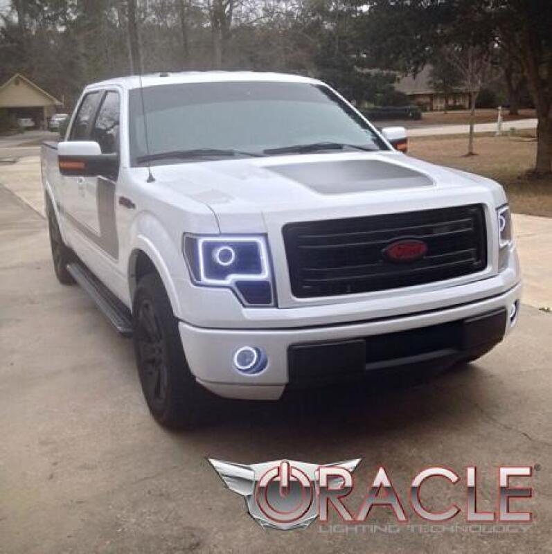 Oracle 13-14 Ford F-150 / Raptor LED Headlight Projector Halo Kit - Green