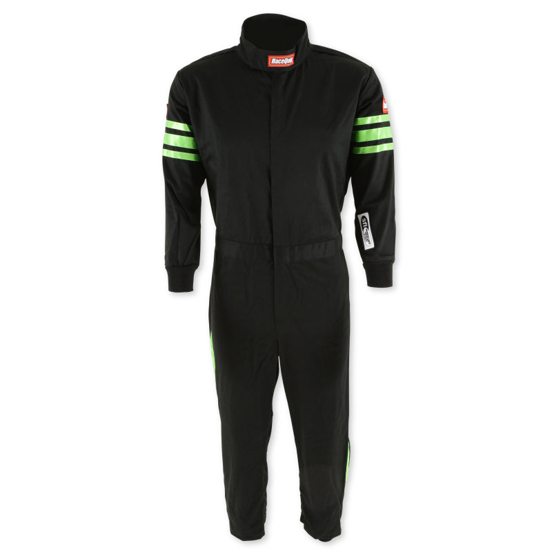 RaceQuip Green Trim SFI-1 JR. Suit - Kids XXL