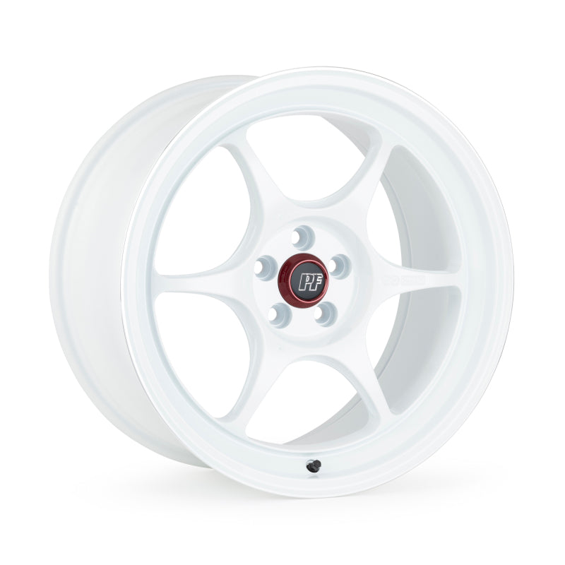 Enkei PF06 17x7.5 4x100 38mm Offset 75mm Bore White Wheel w/ Machined Lip ** SPECIAL ORDER**