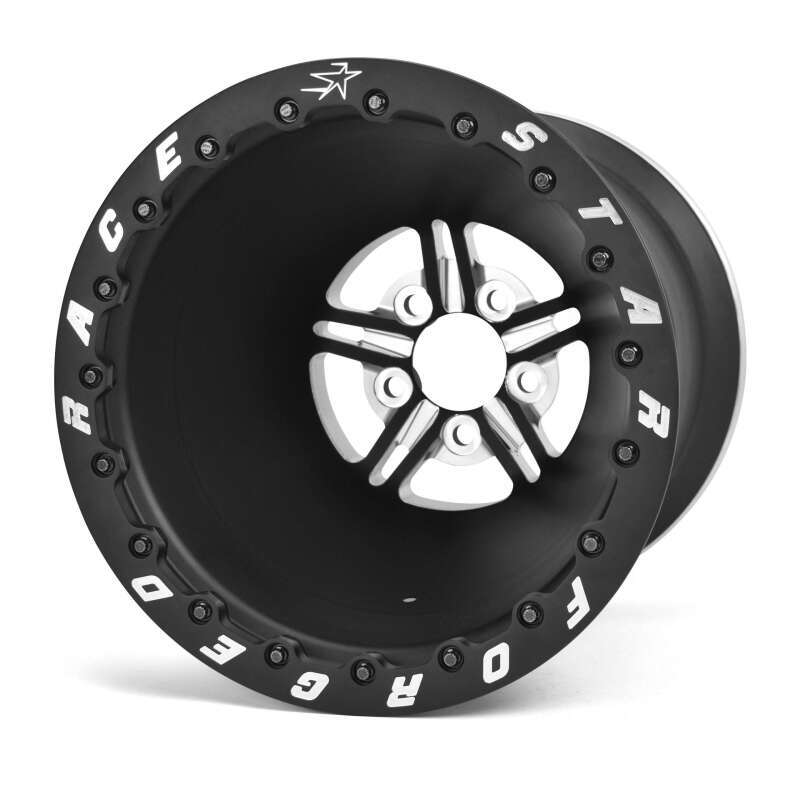 Race Star 63 Pro Forged DBL Sportsman 15x10 5.00BC 6.00BS Black Anodized/Machined Wheel