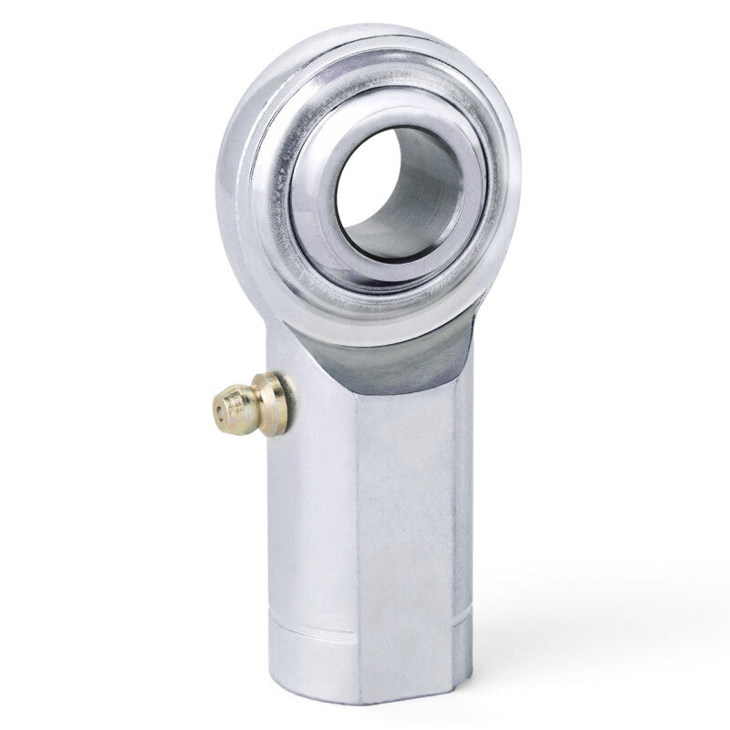 QA1 C Series 2-Pc Rod End - Female/Left Hand - .25in Bore x 1/4-28 w/Zerk - Carbon Steel