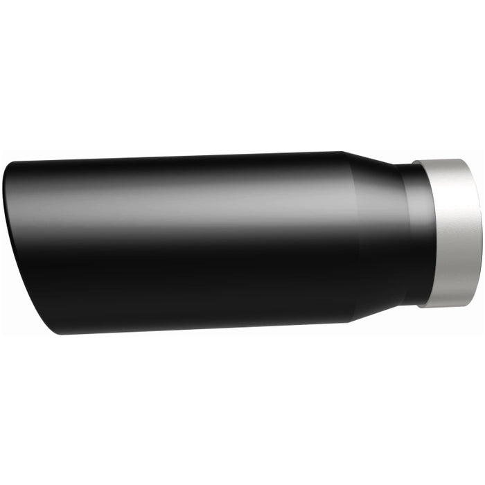 MagnaFlow Tip Stainless Black Coated Single Wall Round Single Outlet 5in Dia 4in Inlet 13in L