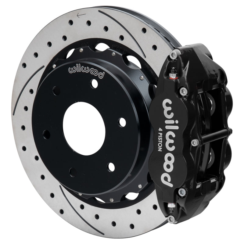 Wilwood 03-08 Audi A4 FNSL4R Rear Big Brake Kit 12.88in Drilled & Slotted Rotor - Black