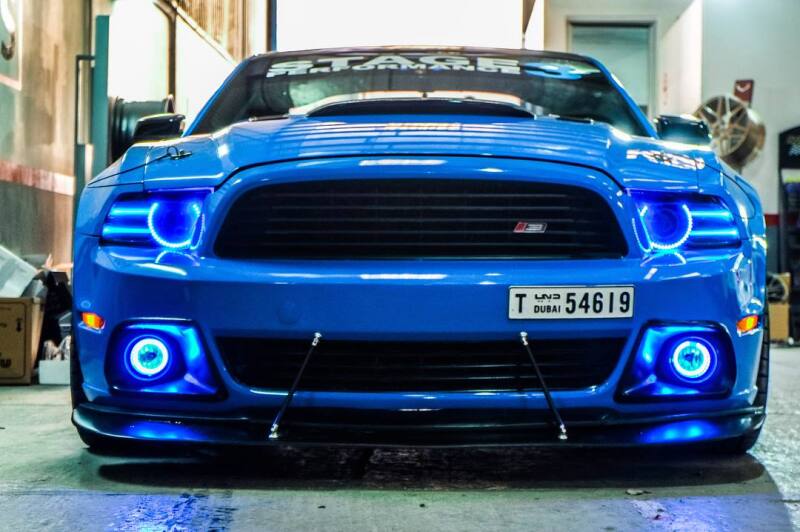 Oracle 10-12 Ford Mustang LED Headlight Projector Halo Kit - UV/Purple