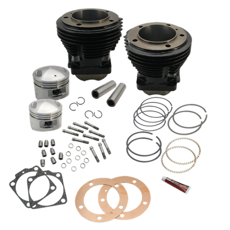 S&S Cycle 2017+ M8 Incl VVT OC 4.250in Bore 550G Cam Power Pack w/ Blk Pushrod Tubes Blk no HL