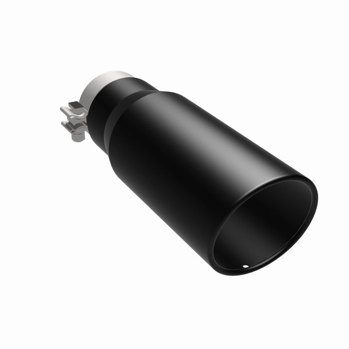 MagnaFlow Tip Stainless Black Coated Single Wall Round Single Outlet 5in Dia 3.5in Inlet 14.5in L