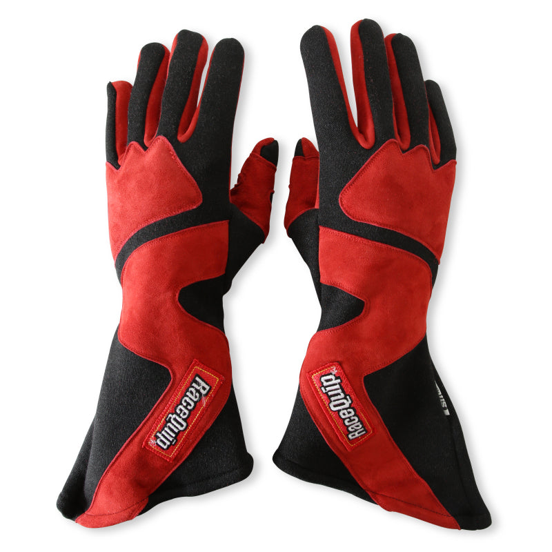 RaceQuip SFI-5 Red/Black Large Long Angle Cut Glove