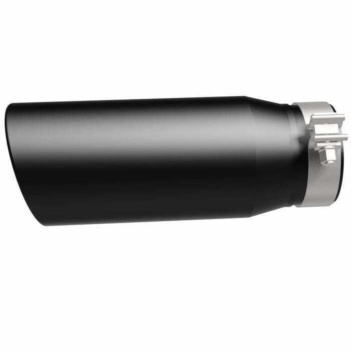 MagnaFlow Tip Stainless Black Coated Single Double Round Single Outlet 5in Dia 4in Inlet 13in L