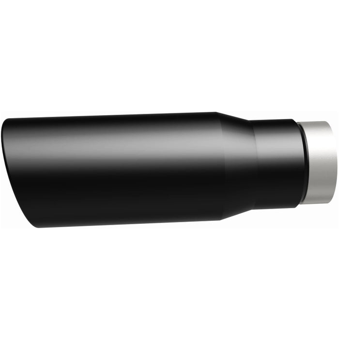 MagnaFlow Tip Stainless Black Coated Single Wall Round Single Outlet 5in Dia 3.5in Inlet 14.5in L