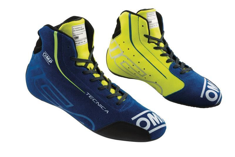 OMP TECNICA SHOES my2025 FIA 8856-2018 BLUE / YELLOW SZ 47