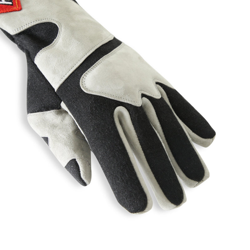 RaceQuip SFI-5 Gray/Black Small Long Angle Cut Glove