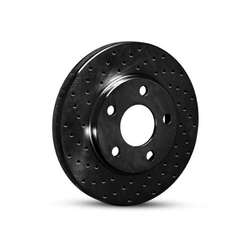 R1 92-93 Mazda MPV Front Left Drilled Black Brake Rotor