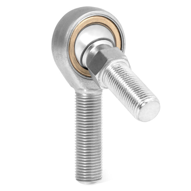 QA1 V Series 3-Pc Rod End - Male/Left Hand - .25in Bore x 1/4-28 w/Stud - Carbon Steel