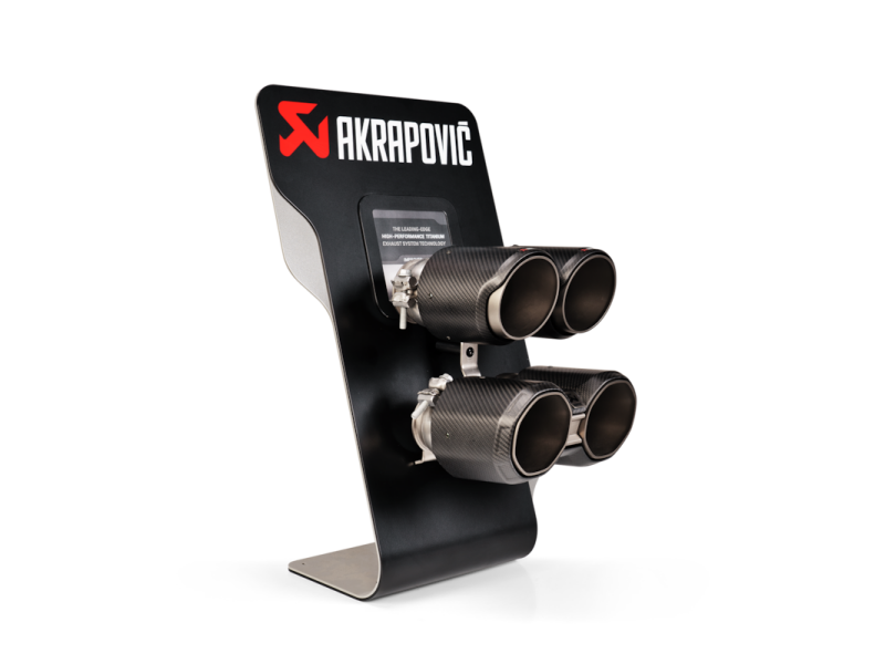 Akrapovic Counter Display with BMW M3/M4 Sample Tail Pipe Sets