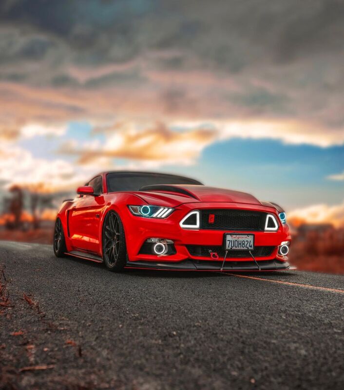 Oracle 15-17 Ford Mustang LED Headlight Halo Kit - Red