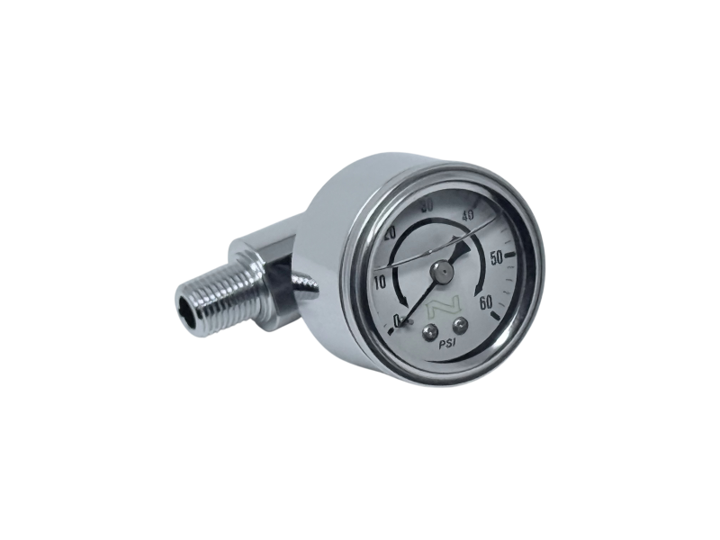 NAMZ HD Twin Cam/M8 NOS Chrome Oil Pressure Gauge Kt Blk Face/Liquid Filled/Billet Alum Cup/Chrome