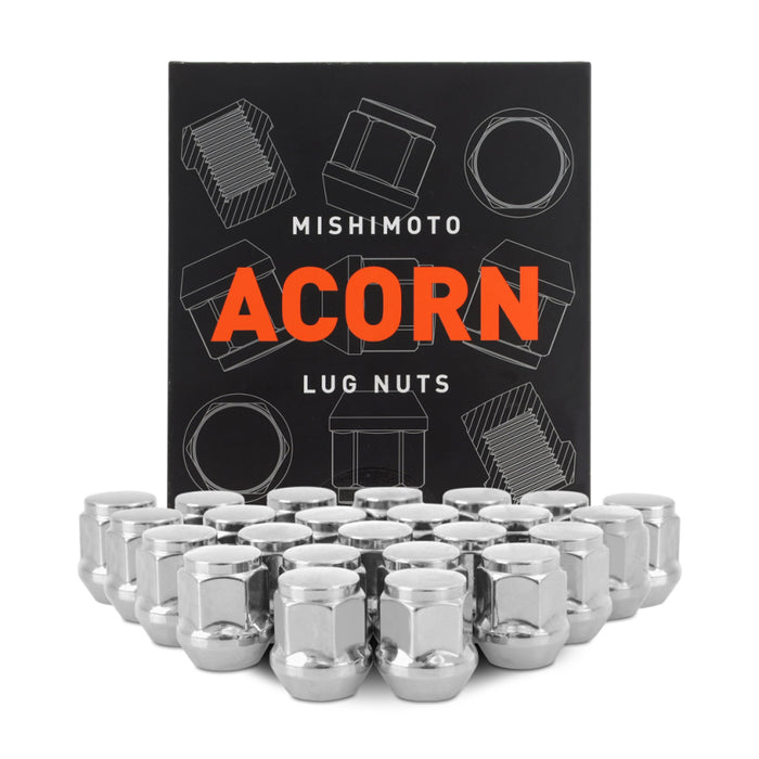 Mishimoto Steel Acorn Lug Nuts M14 x 1.5 - 24pc Set - Chrome