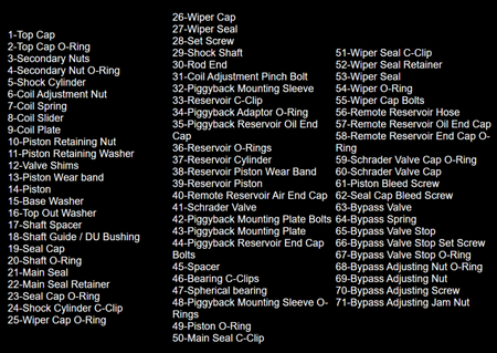 King 2.5 PR Compression Adjuster Option - Custom Order Per Pair (Drop-Ship Only)
