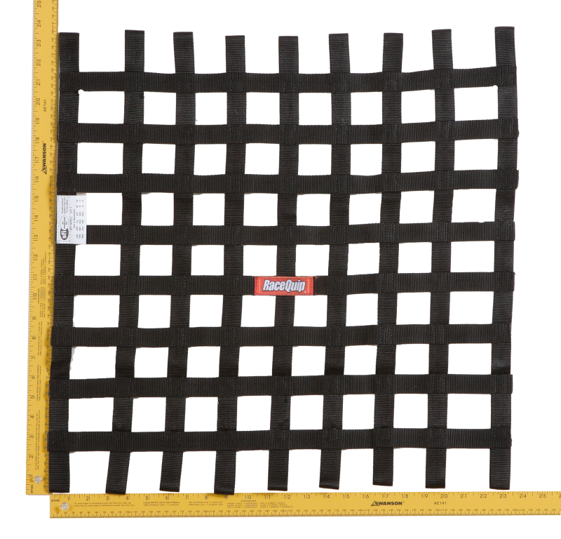 RaceQuip Black 24 X 24 SFI Ribbon Net