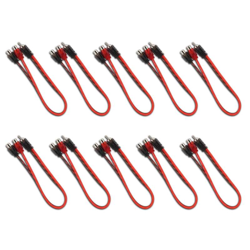 DS18 Level 1 RCA Y Connector 1 Male to 2 Female 10 x Pack