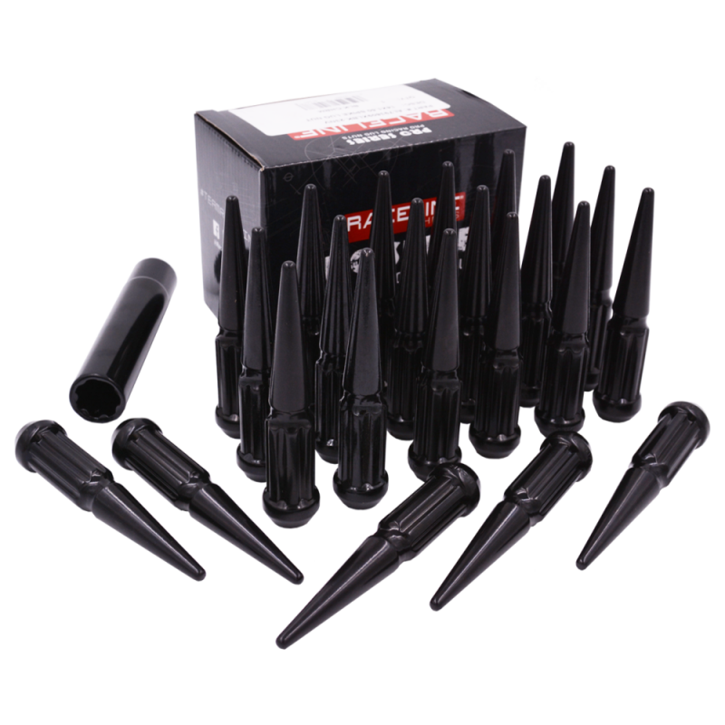 Raceline 14x1.5 XL Spike Black Lug Nuts (Set of 24)