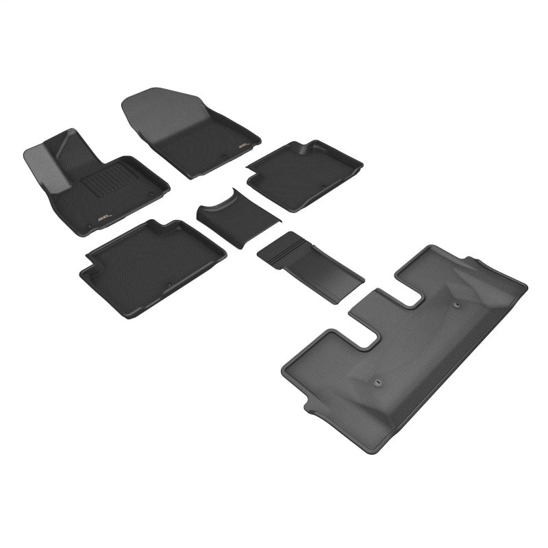 3D MAXpider 2026 Hyundai Palisade 8-Seat (Gas) Kagu Full Set Floor Mat - Black (6pc)