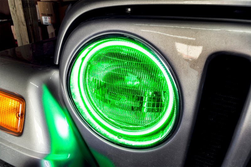 Oracle 97-06 Jeep Wrangler TJ Surface Mount LED Headlight Halo Kit - Green