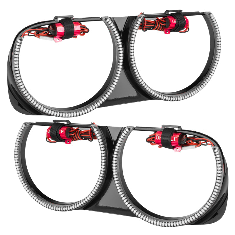 Oracle 15-23 Dodge Challenger Pre-Installed LED Halo Headlight Bezel - Red
