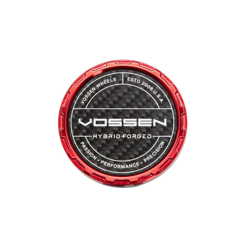 Vossen HF Carbon Billet Sport Cap 2.0 - Small (VHF) - Transparent Red - Twill Weave (Gloss)