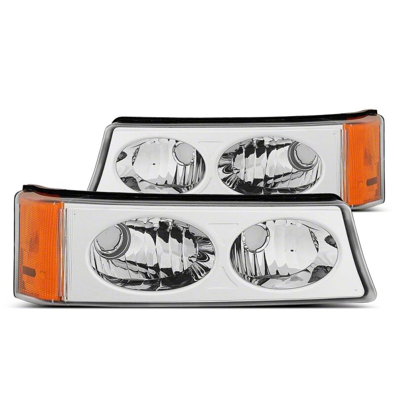 Raxiom 03-06 Chevrolet Silverado 1500 Axial Series Crystal Turn Signal/Parking Lights- Chrome
