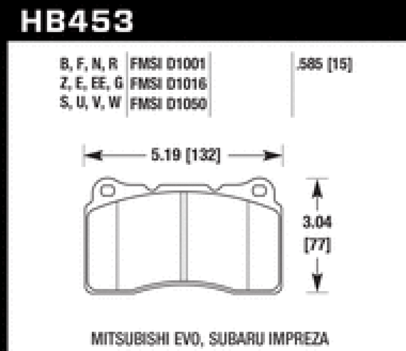 Hawk 03-06 Evo / 04-09 STi / 09-10 Genesis Coupe (Track) / 2010 Camaro SS HPX Motorsports Front Brak