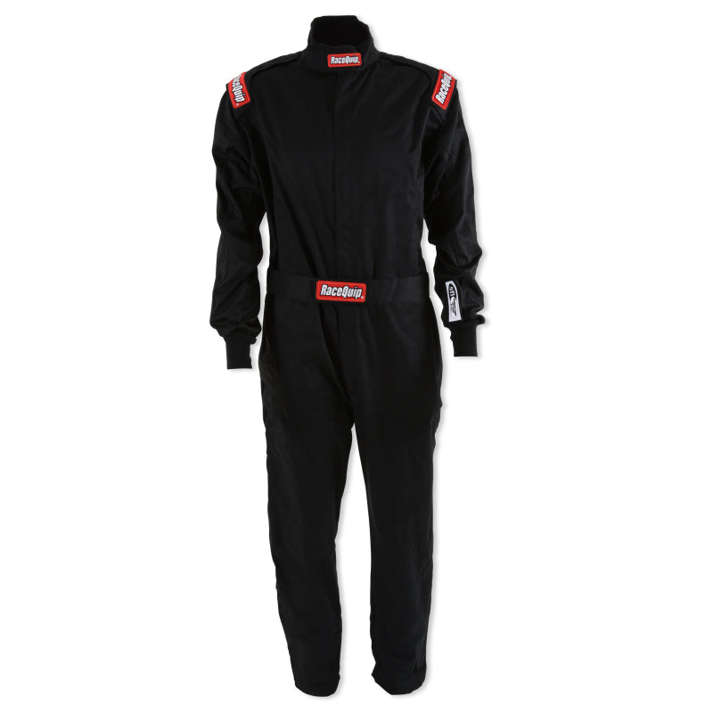 RaceQuip Black Chevron-1 Suit - SFI-1 M Tall