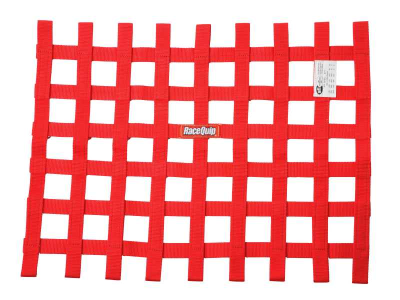 RaceQuip Red 18in H x 24W SFI Ribbon Window Net
