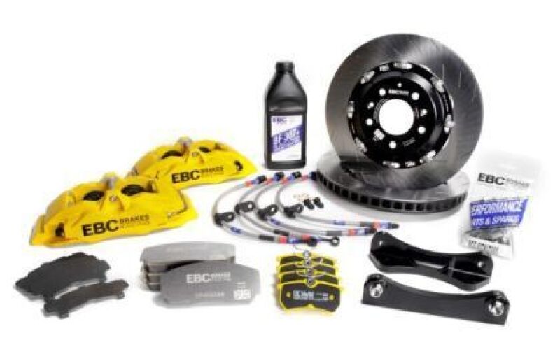 EBC Racing Volkswagen Polo GTI (AW) Yellow Apollo-4 Calipers 330mm Rotors Front Big Brake Kit