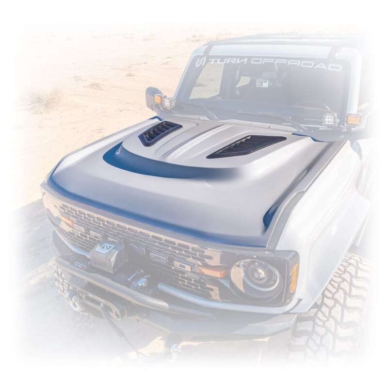 Turn Offroad 21-26 Ford Bronco Heat Extraction Fiberglass Hood