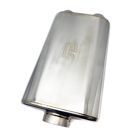 Stainless Bros 2.5in SS304 Thin Oval Muffler End Cap - Center